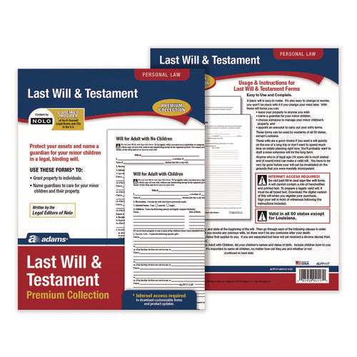 Last Will And Testament Digital Download With Instructions, Inkjet/laser Printable, 8.5 X 11, Unlimited Number Of Forms