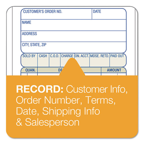 Multipart Sales Order Pad, 12 Lines, Two-part Carbonless, 3.34 X 6.69, 50 Forms Total