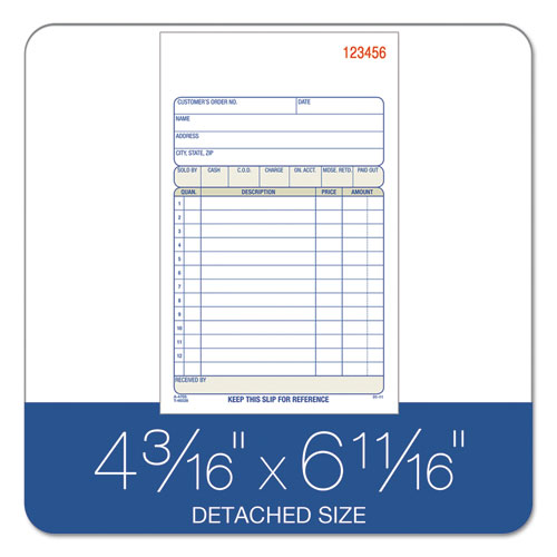 Multipart Sales Order Pad, 12 Lines, Two-part Carbonless, 4.19 X 6.69, 50 Forms Total