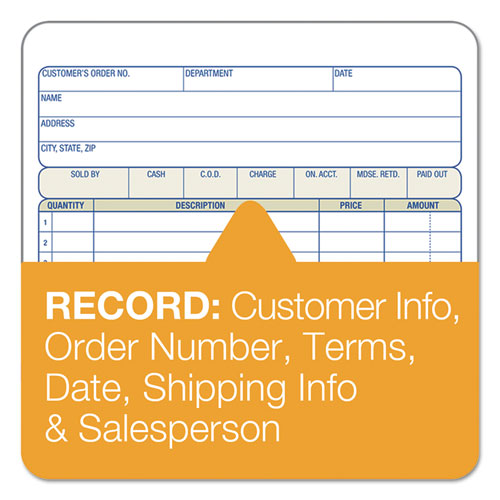 Multipart Sales Order Pad, 18 Lines, Two-part Carbonless, 5.56 X 7.94, 50 Forms Total