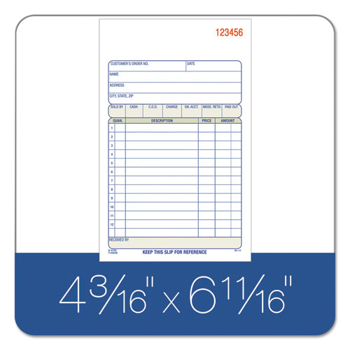 Multipart Sales Order Pad, Three-part Carbonless, 4.19 X 6.69, 50 Forms Total