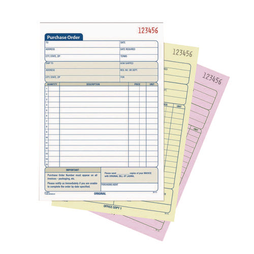 Multipart Purchase Order Pad, Three-part Carbonless, 8.38 X 10.19, 50 Forms Total