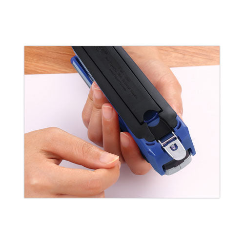 Inpower One-finger 3-in-1 Desktop Stapler With Antimicrobial Protection, 28-sheet Capacity, Blue/silver