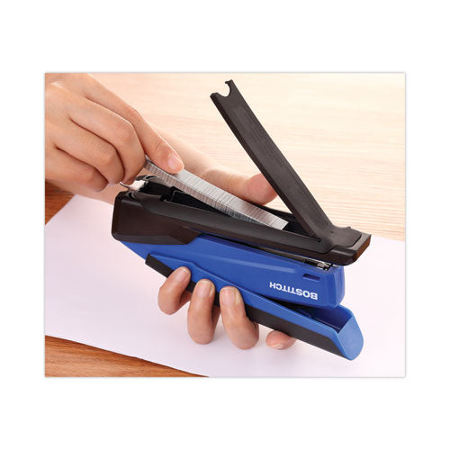 Inpower One-finger 3-in-1 Desktop Stapler With Antimicrobial Protection, 20-sheet Capacity, Blue/black