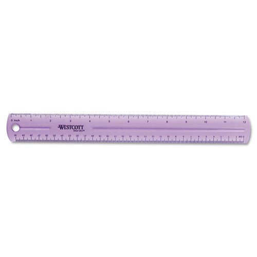 12" Jewel Colored Ruler, Standard/metric, Plastic