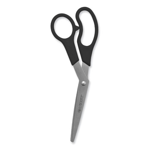 Value Line Stainless Steel Shears Value Pack, 8" Long, 3.5" Cut Length, Crane-style Black Handle, 3/pack