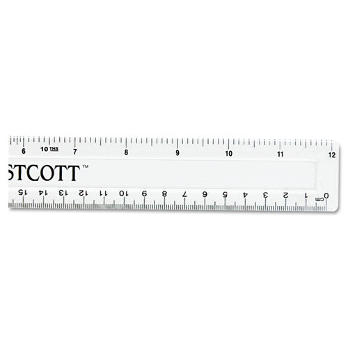 Non-shatter Flexible Ruler, Standard/metric, 12" Long, Plastic, Clear