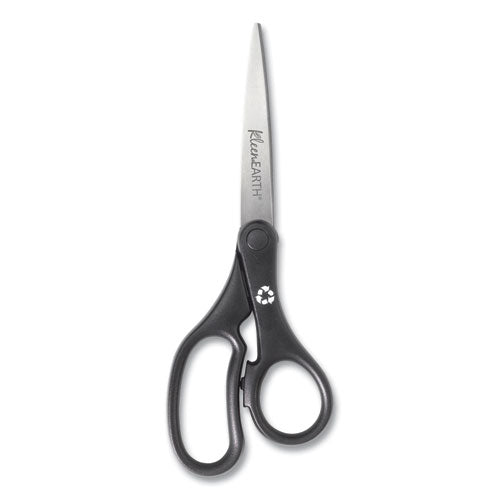 Kleenearth Basic Plastic Handle Scissors, 8" Long, 3.25" Cut Length, Straight Black Handle