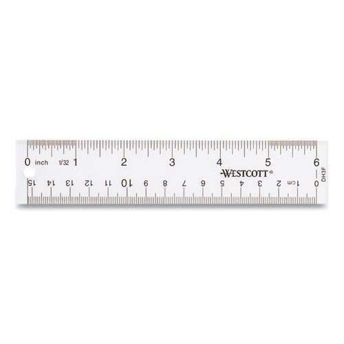 Clear Flexible Acrylic Ruler, Standard/metric, 6" (15 Cm) Long, Clear, 12/box