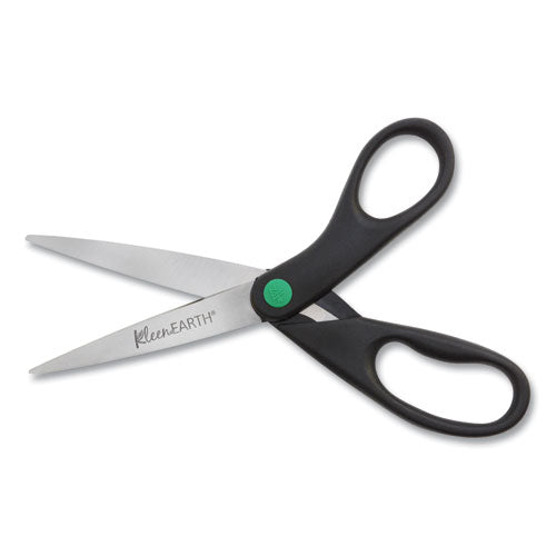 Kleenearth Scissors, 8" Long, 3.25" Cut Length, Straight Black Handle