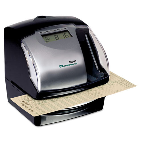 Es900 Atomic Electronic Payroll Recorder, Time Stamp And Numbering Machine, Digital Display, Black