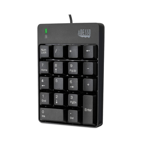 Spill-resistant 18-key Numeric Keypad, Black