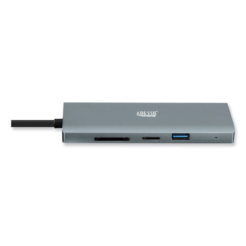 9-in-1 Usb Type-c Docking Station, 2 Hdmi/3 Usb C/sd And Tf Slot/rj45, Gray/black