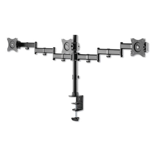 Adaptivergo Pole-mount Triple Arm For 27" Monitors, 360 Deg Rotation, +45/-45 Deg Tilt, 45 Deg Pan, Black, Supports 17.6 Lb