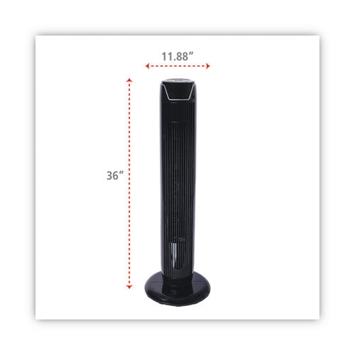 36" 3-speed Oscillating Tower Fan With Remote Control, Plastic, Black