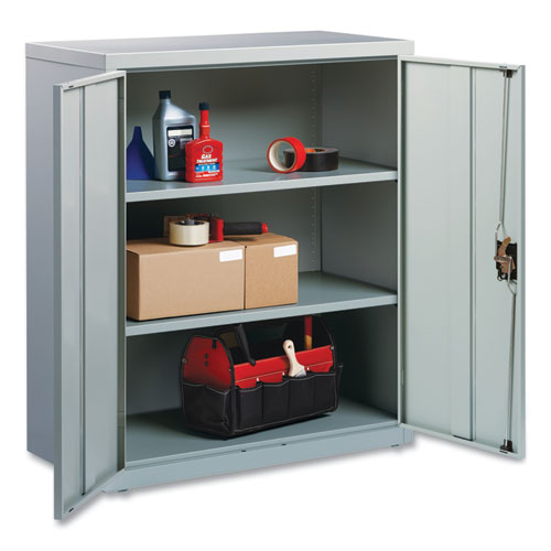 Economy Assembled Storage Cabinets, 3 Shelves, 36" X 18" X 42", Light Gray