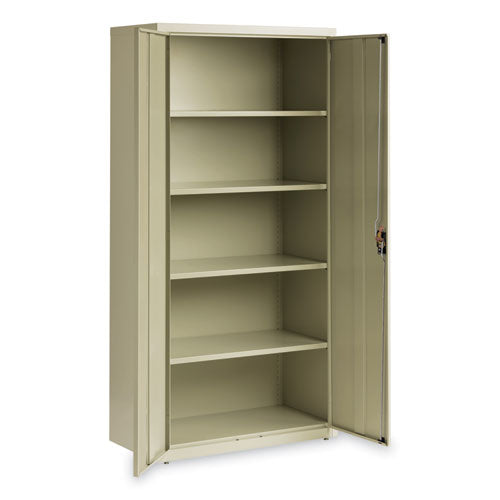 Economy Assembled Storage Cabinets, 5 Shelves, 36" X 18" X 72", Putty