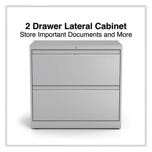 Lateral File, 2 Legal/letter-size File Drawers, Light Gray, 30" X 18.63" X 28"