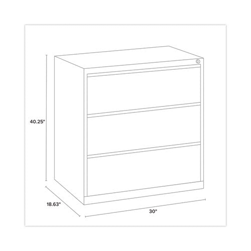 Lateral File, Three Legal/letter/a4-size File Drawers, 30" X 18.62" X 40.25", Putty