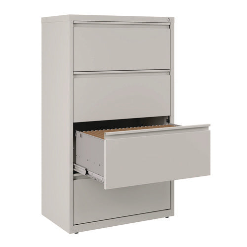 Lateral File, 4 Legal/letter-size File Drawers, Light Gray, 30" X 18.62" X 52.5"