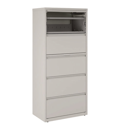 Lateral File, 5 Legal/letter-size File Drawers, Light Gray, 30" X 18.62" X 67.62"