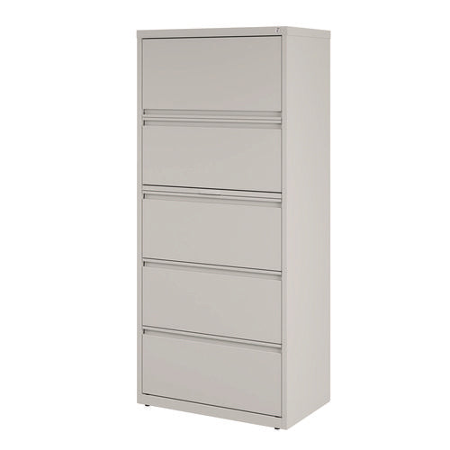 Lateral File, 5 Legal/letter-size File Drawers, Light Gray, 30" X 18.62" X 67.62"