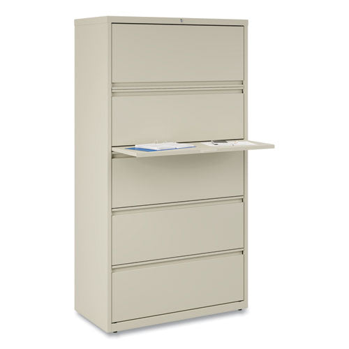 Lateral File, 5 Legal/letter/a4/a5-size File Drawers, Putty, 36" X 18.63" X 67.63"