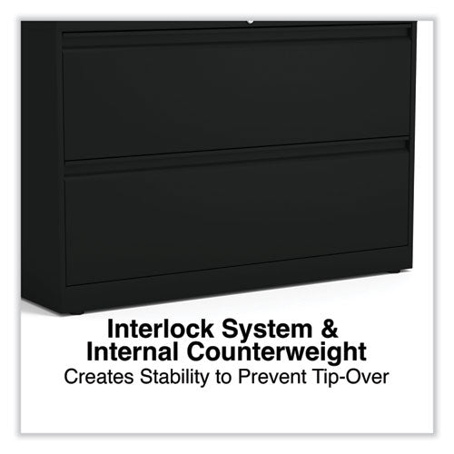 Lateral File, 2 Legal/letter-size File Drawers, Black, 42" X 18.63" X 28"