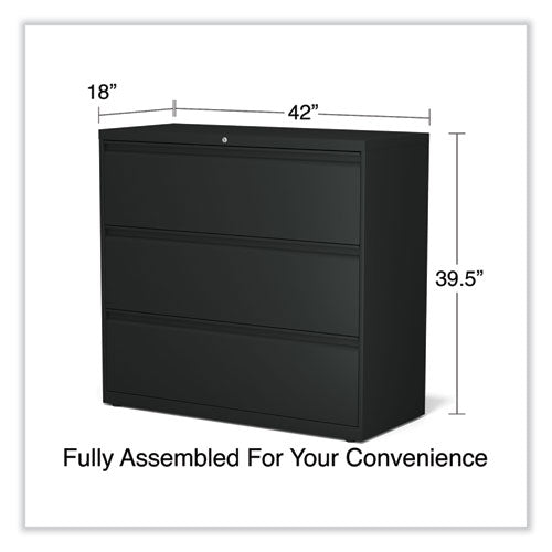 Lateral File, 3 Legal/letter/a4/a5-size File Drawers, Black, 42" X 18.63" X 40.25"