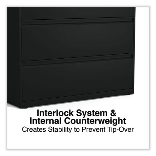 Lateral File, 3 Legal/letter/a4/a5-size File Drawers, Black, 42" X 18.63" X 40.25"