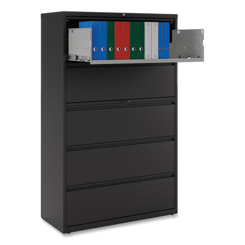 Lateral File, 5 Legal/letter/a4/a5-size File Drawers, Black, 42" X 18.63" X 67.63"