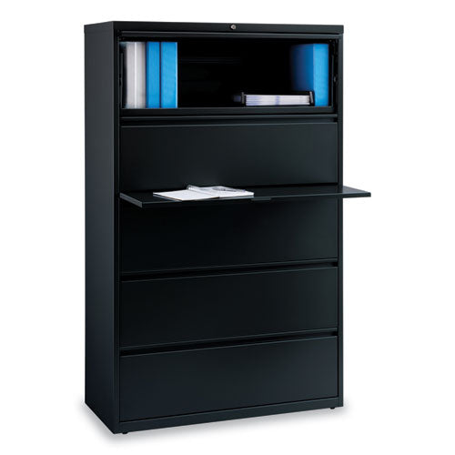 Lateral File, 5 Legal/letter/a4/a5-size File Drawers, Black, 42" X 18.63" X 67.63"