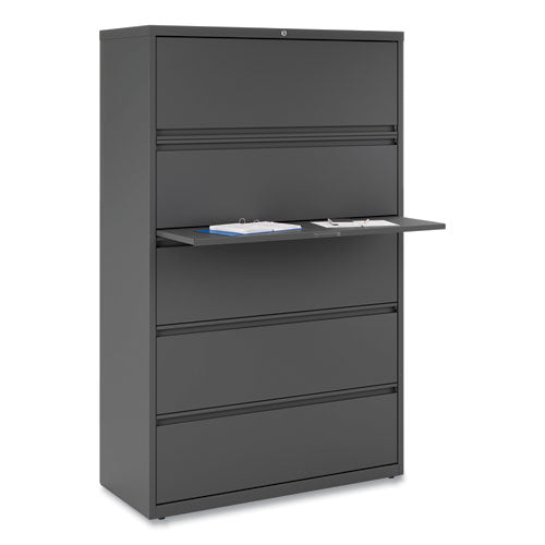 Lateral File, 5 Legal/letter/a4/a5-size File Drawers, Charcoal, 42" X 18.63" X 67.63"