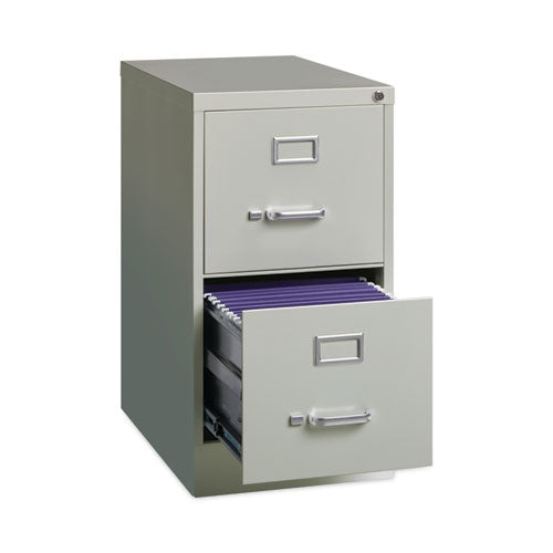 Two-drawer Economy Vertical File, Letter-size File Drawers, 15" X 22" X 28.37", Light Gray