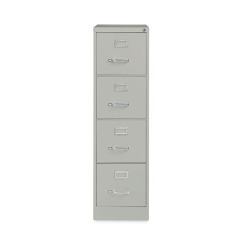 Four-drawer Economy Vertical File, Letter-size File Drawers, 15" X 22" X 52", Light Gray