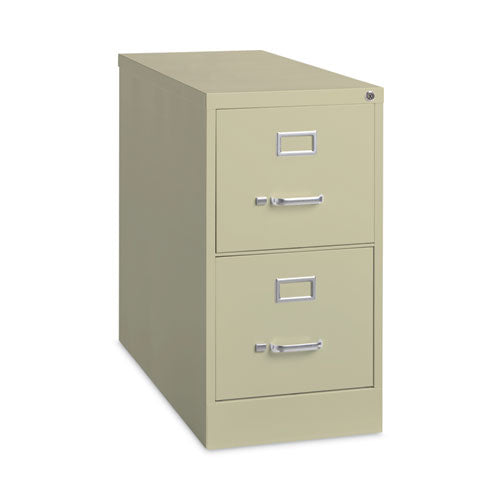 Two-drawer Economy Vertical File, Letter-size File Drawers, 15" X 26.5" X 28.37", Putty