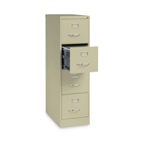 Four-drawer Economy Vertical File, Letter-size File Drawers, 15" X 26.5" X 52", Putty