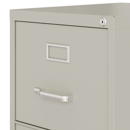 Two-drawer Economy Vertical File, 2 Letter-size File Drawers, Light Gray, 15" X 25" X 28.38"