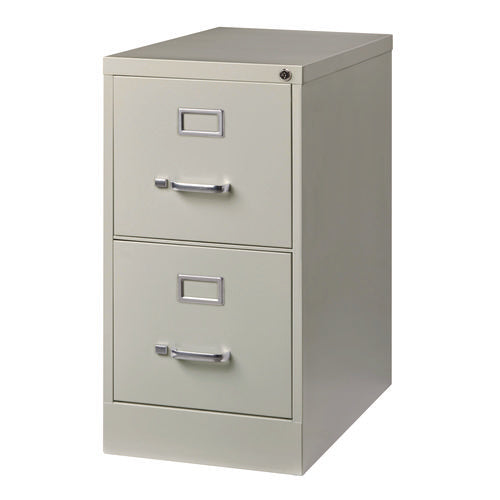 Two-drawer Economy Vertical File, 2 Letter-size File Drawers, Light Gray, 15" X 25" X 28.38"