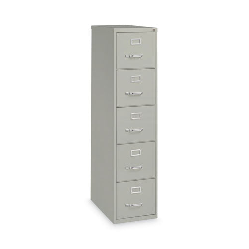 Five-drawer Economy Vertical File, Letter-size File Drawers, 15" X 26.5" X 61.37", Light Gray