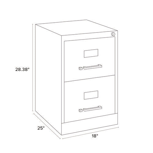 Two-drawer Economy Vertical File, 2 Legal-size File Drawers, Light Gray, 15" X 25" X 28.38"