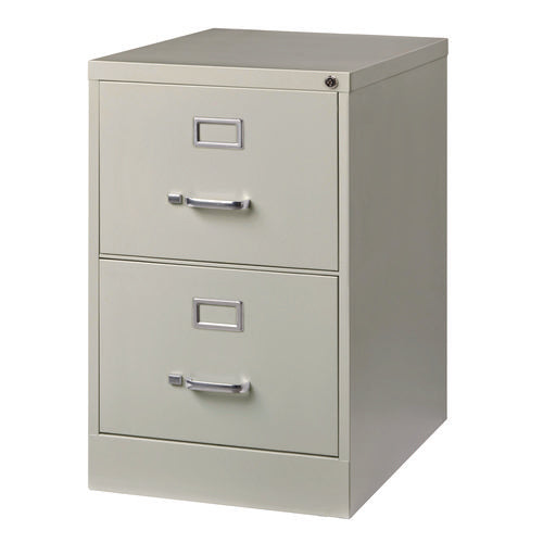 Two-drawer Economy Vertical File, 2 Legal-size File Drawers, Light Gray, 15" X 25" X 28.38"