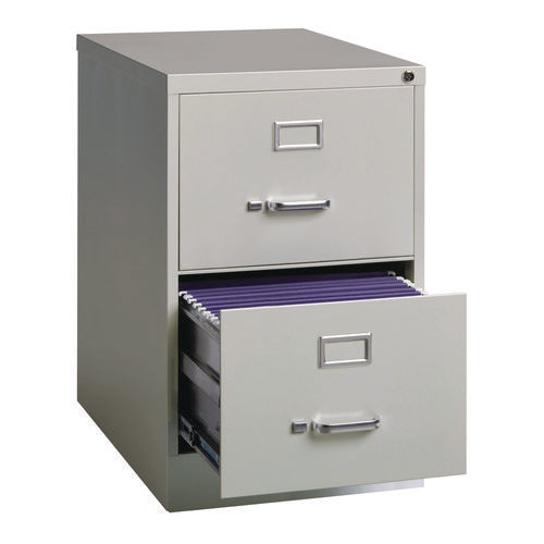 Two-drawer Economy Vertical File, 2 Legal-size File Drawers, Light Gray, 15" X 25" X 28.38"