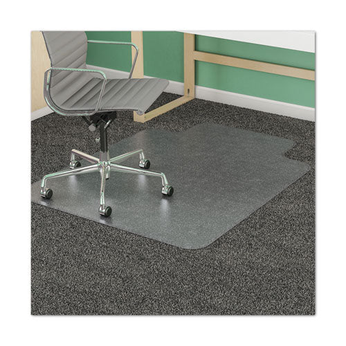 All Day Use Non-studded Chair Mat For Hard Floors, 36 X 48, Lipped, Clear