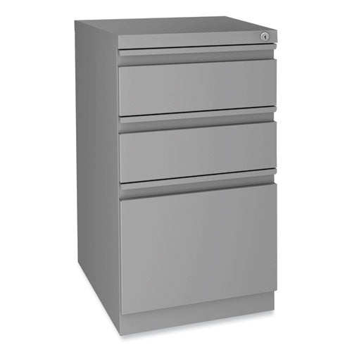 Modern Teacher Series Pedestal Desk, Left-side Pedestal: Box/box/file, 60" X 24" X 28.75", White/silver