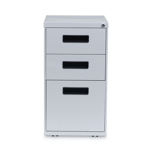 File Pedestal, Left Or Right, 3-drawers: Box/box/file, Legal/letter, Light Gray, 14.96" X 19.29" X 27.75"