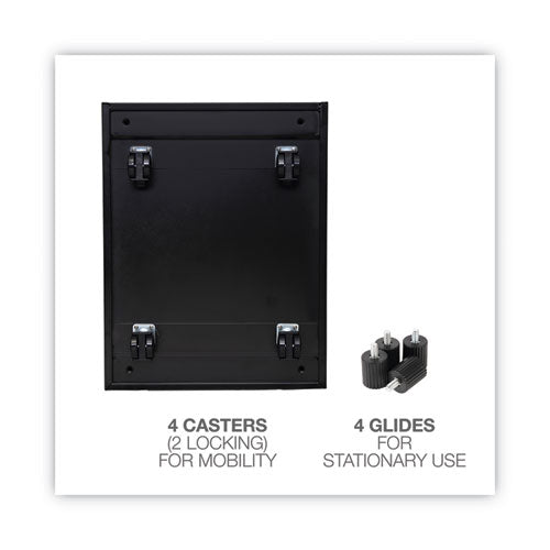 File Pedestal, Left Or Right, 2 Legal/letter-size File Drawers, Black, 14.96" X 19.29" X 27.75"