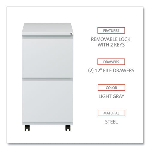 File Pedestal With Full-length Pull, Left Or Right, 2 Legal/letter-size File Drawers, Light Gray, 14.96" X 19.29" X 27.75"