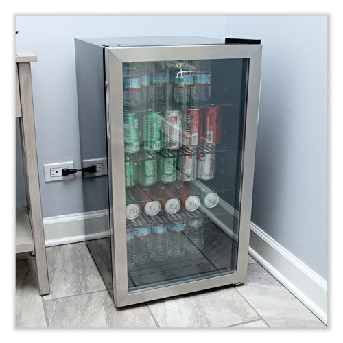 3.4 Cu. Ft. Beverage Cooler, Stainless Steel/black