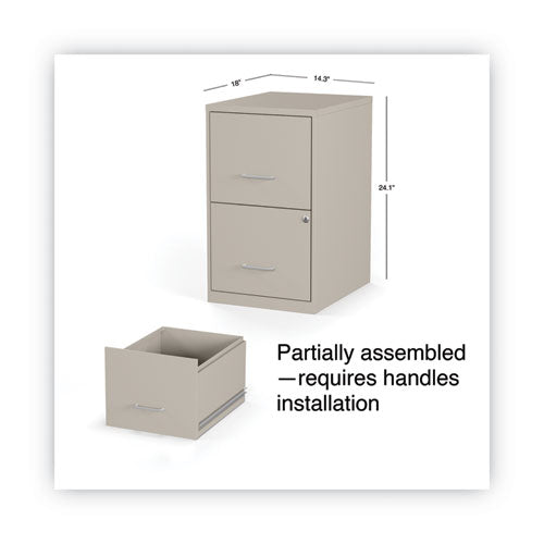 Soho Vertical File Cabinet, 2 Drawers: File/file, Letter, Putty, 14" X 18" X 24.1"